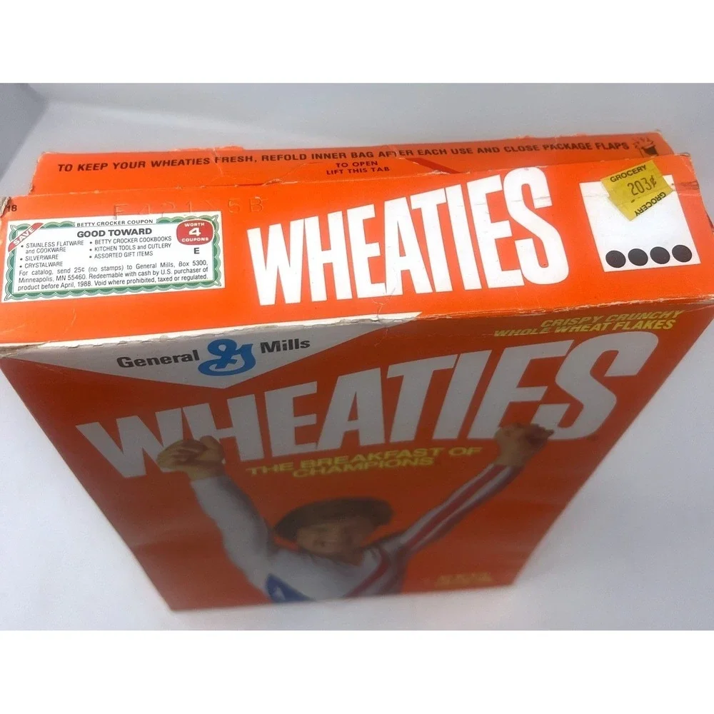 1985 Mary Lou Retton Wheaties Cereal Box General Mills Vintage Olympics Empty